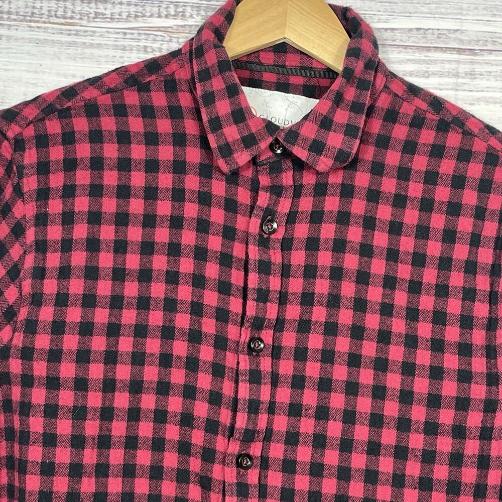 Cloudveil Mens Button Down Shirt Multicolor Check Long Sleeve Collar Size M